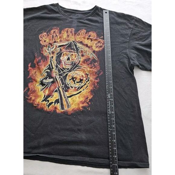 Sons of Anarchy SOA SAMCRO Flames Reaper T Shirt Mens Size XL - Picture 3 of 6